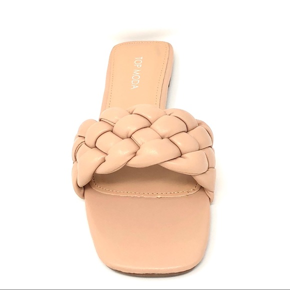 ❤️2X HP! Nude Beige Vegan Leather Braided Sandals - Picture 11 of 12